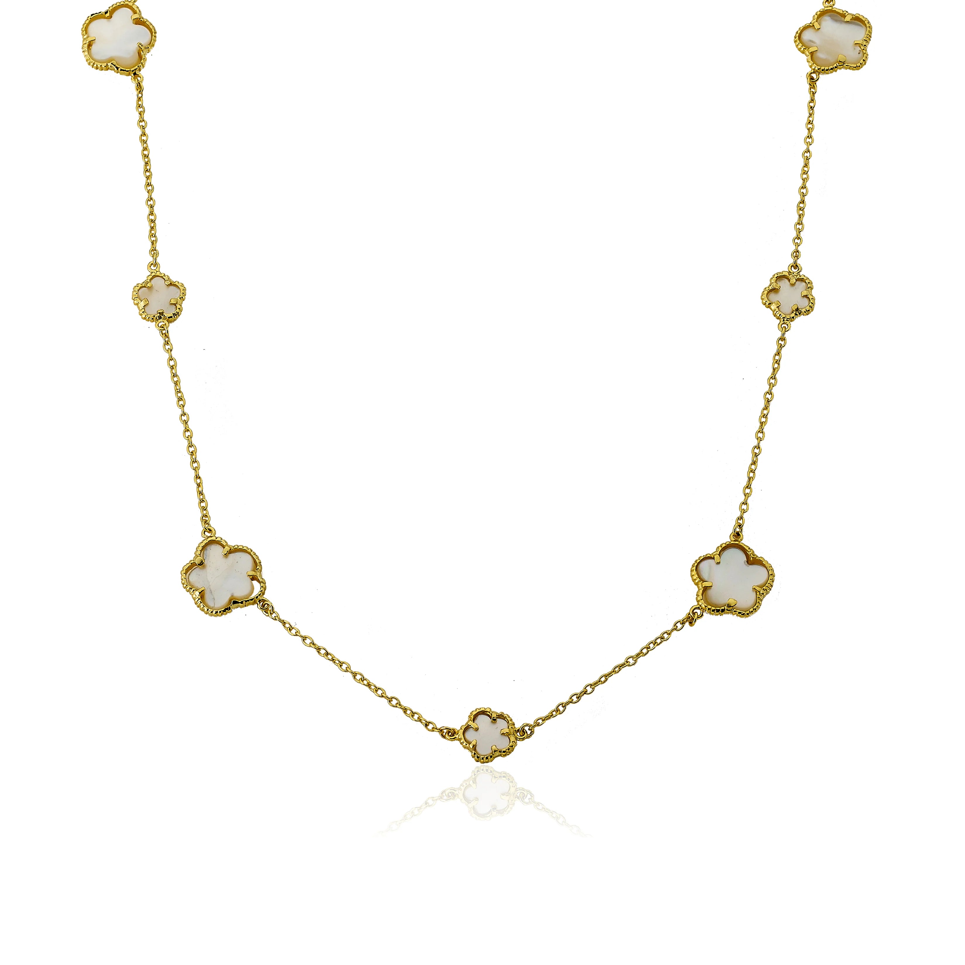 Mother Of Pearl Gold Plated Chain Necklace