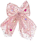Jeweled Tail Charm Bow - Pink