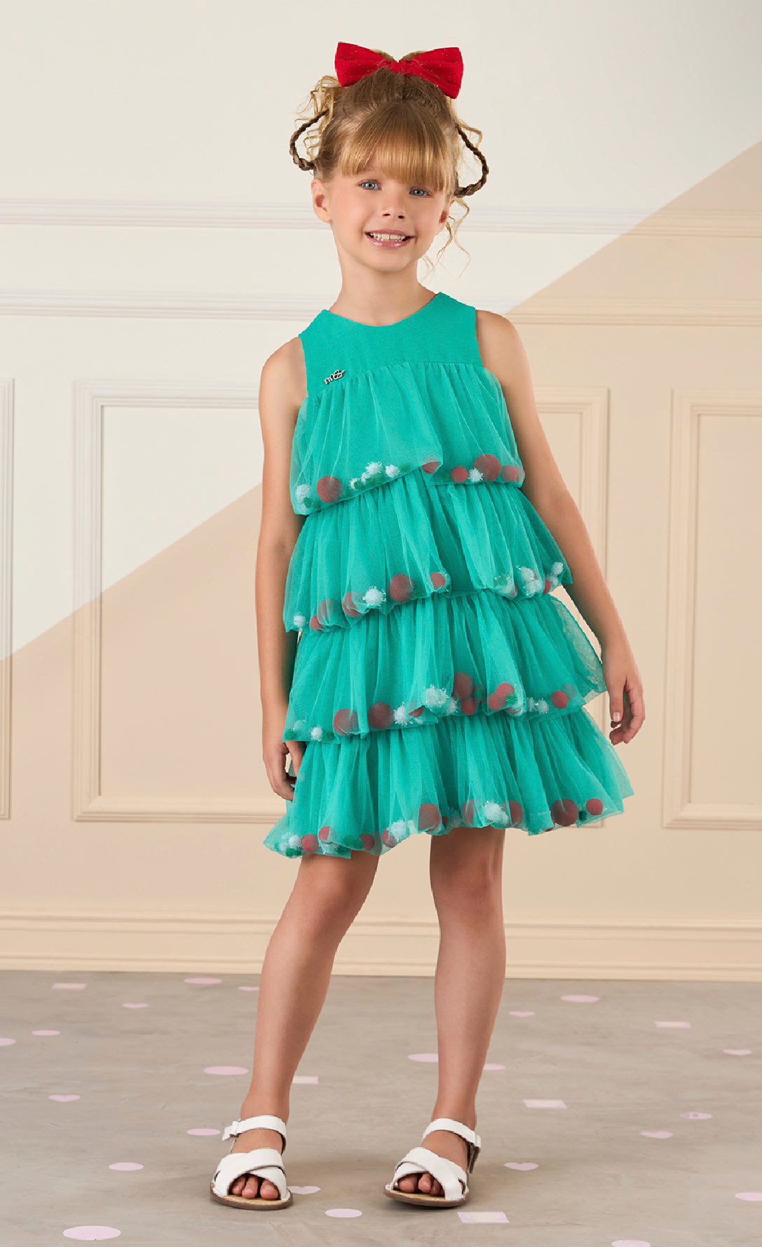Pom-pom Aqua Dress