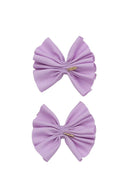 Pleated Palm Piggies Clip Set - Light Orquid Lilac