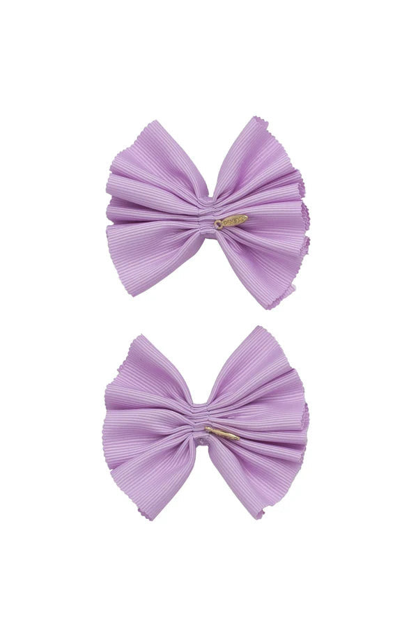 Pleated Palm Piggies Clip Set - Light Orquid Lilac