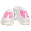 White Cozy Bows Slippers