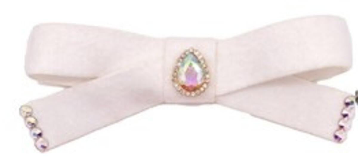 Jeweled Bow - White