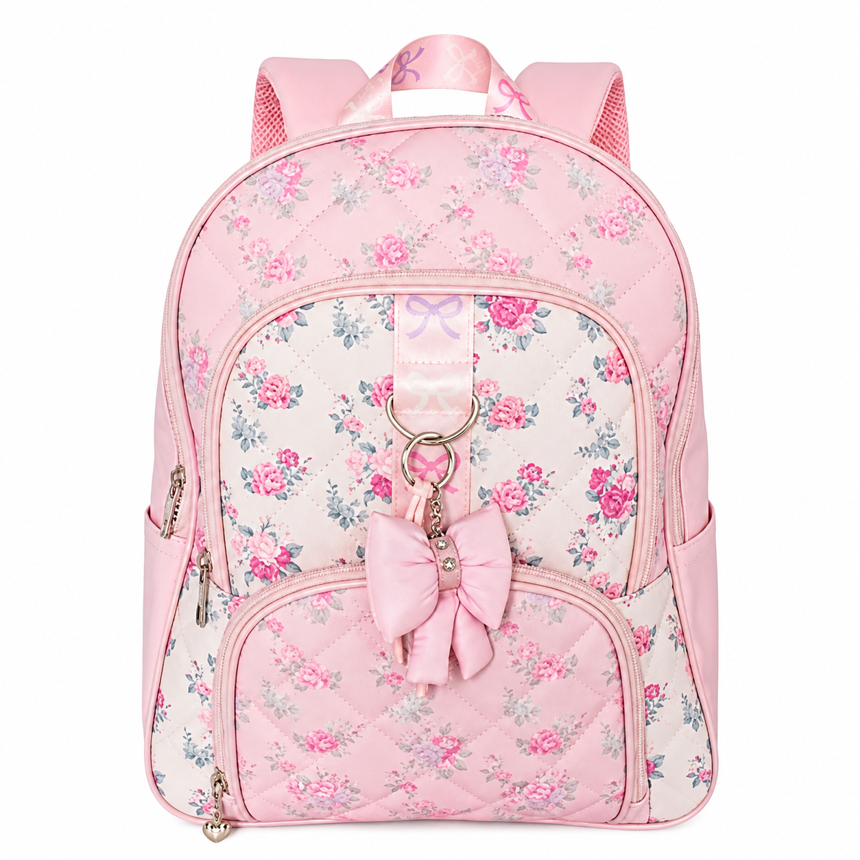 Pastel Pink Floral Backpack