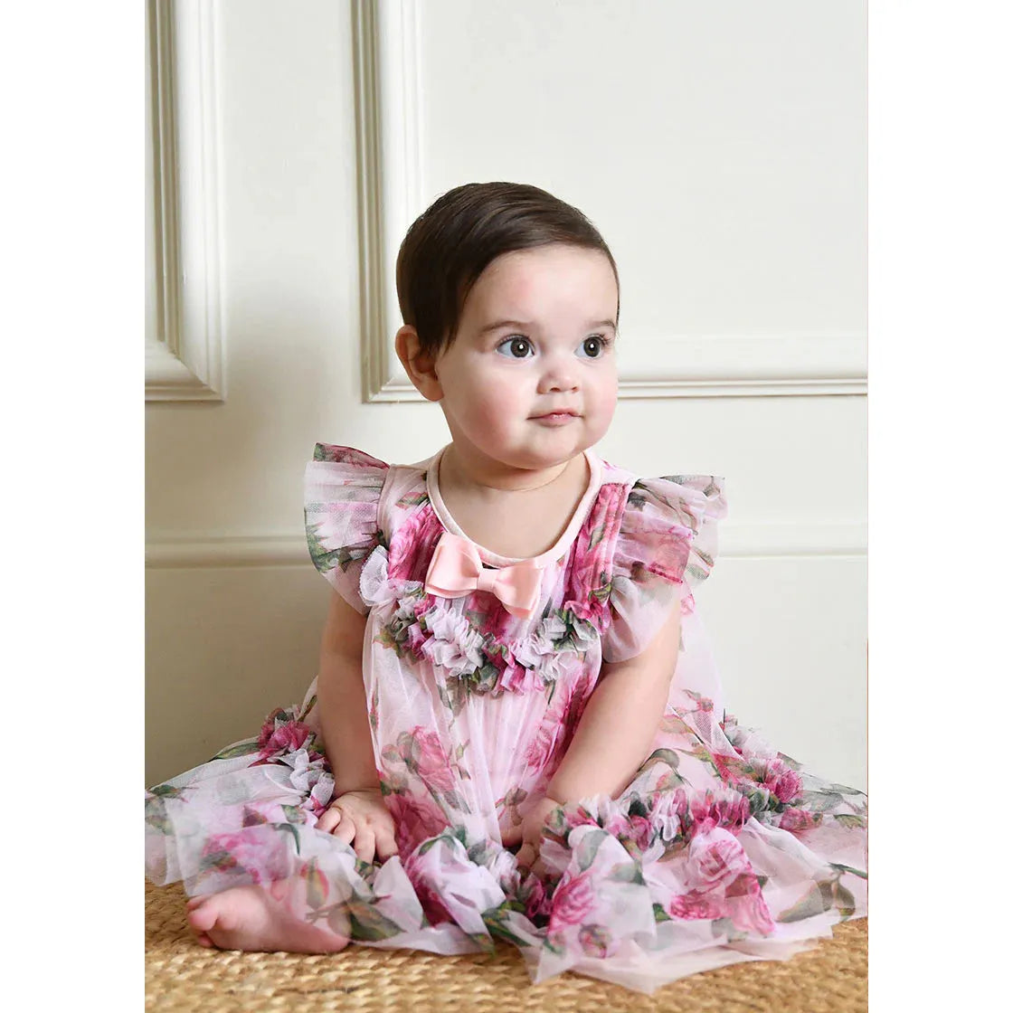 Pink Rosebud Tulle Baby Dress