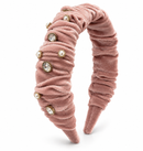 Jeweled Dusty Rose Velvet Headband