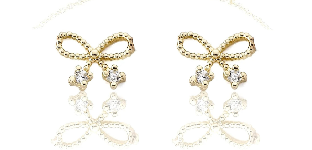 Gold Plated Bow Earrings
