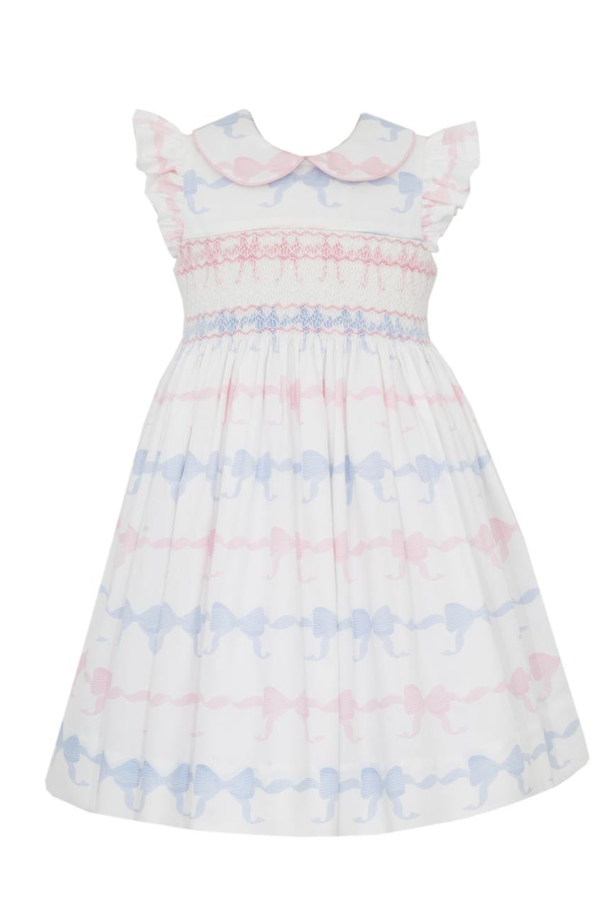 Fancy Bows Dress W/ Ruffle Sleeves