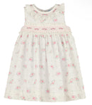 Swiss Floral Smock Dress - Pink