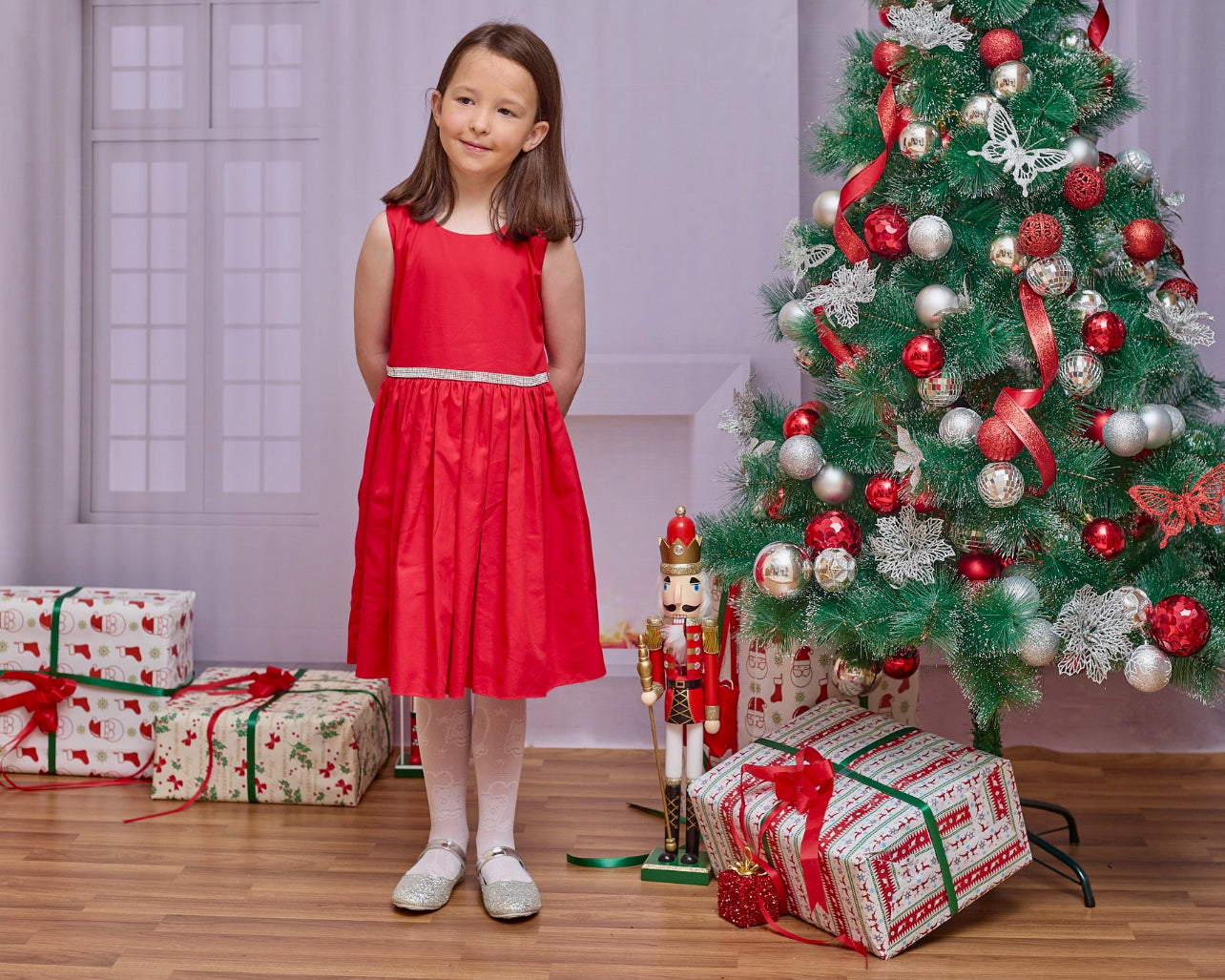 Red Dress With Silver Belt