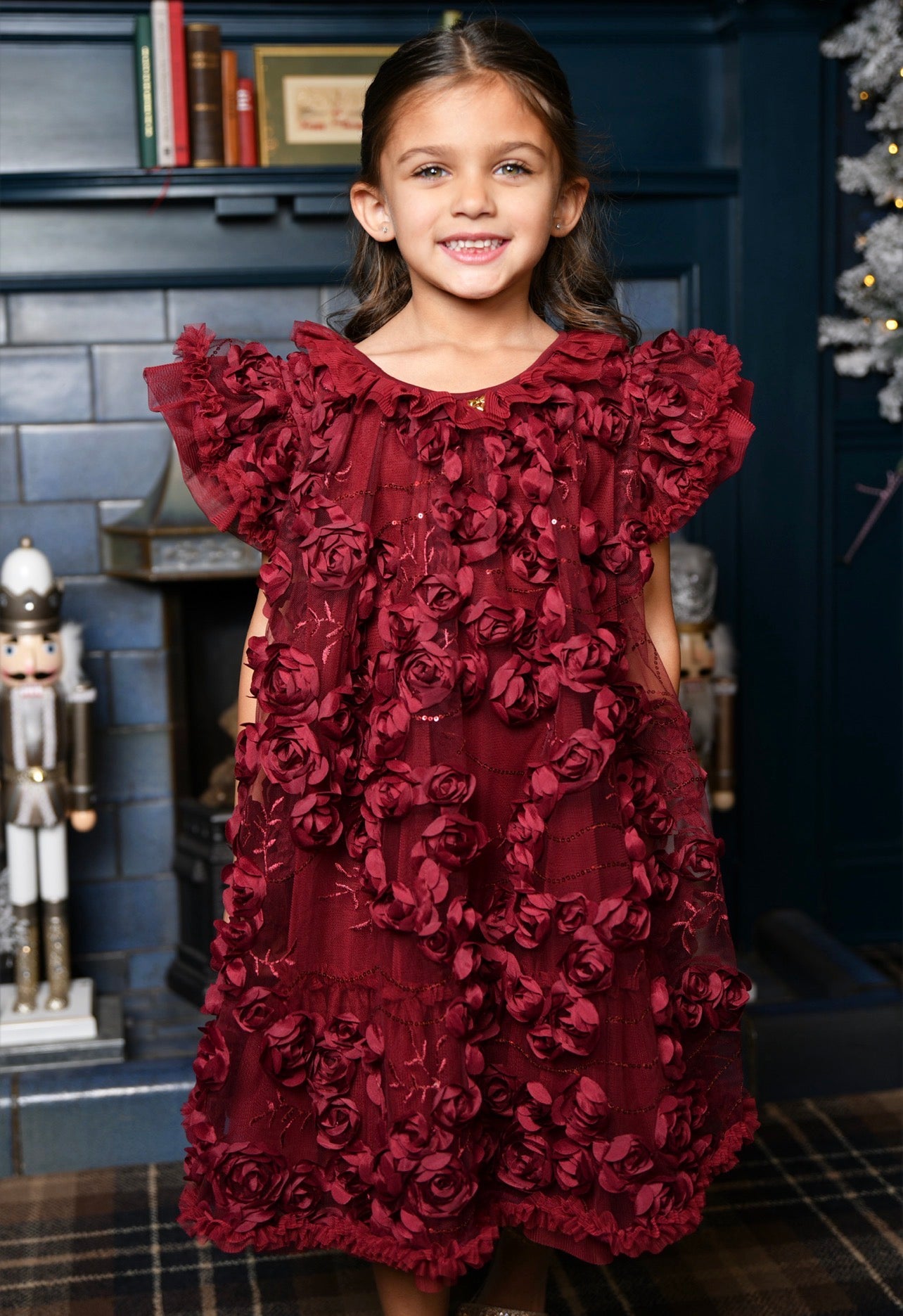 Ivy Sequin And 3D Flower Dress