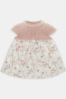 Pale Rose Half Knit Baby Dress