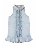 Ruffle Gem Denim Dress