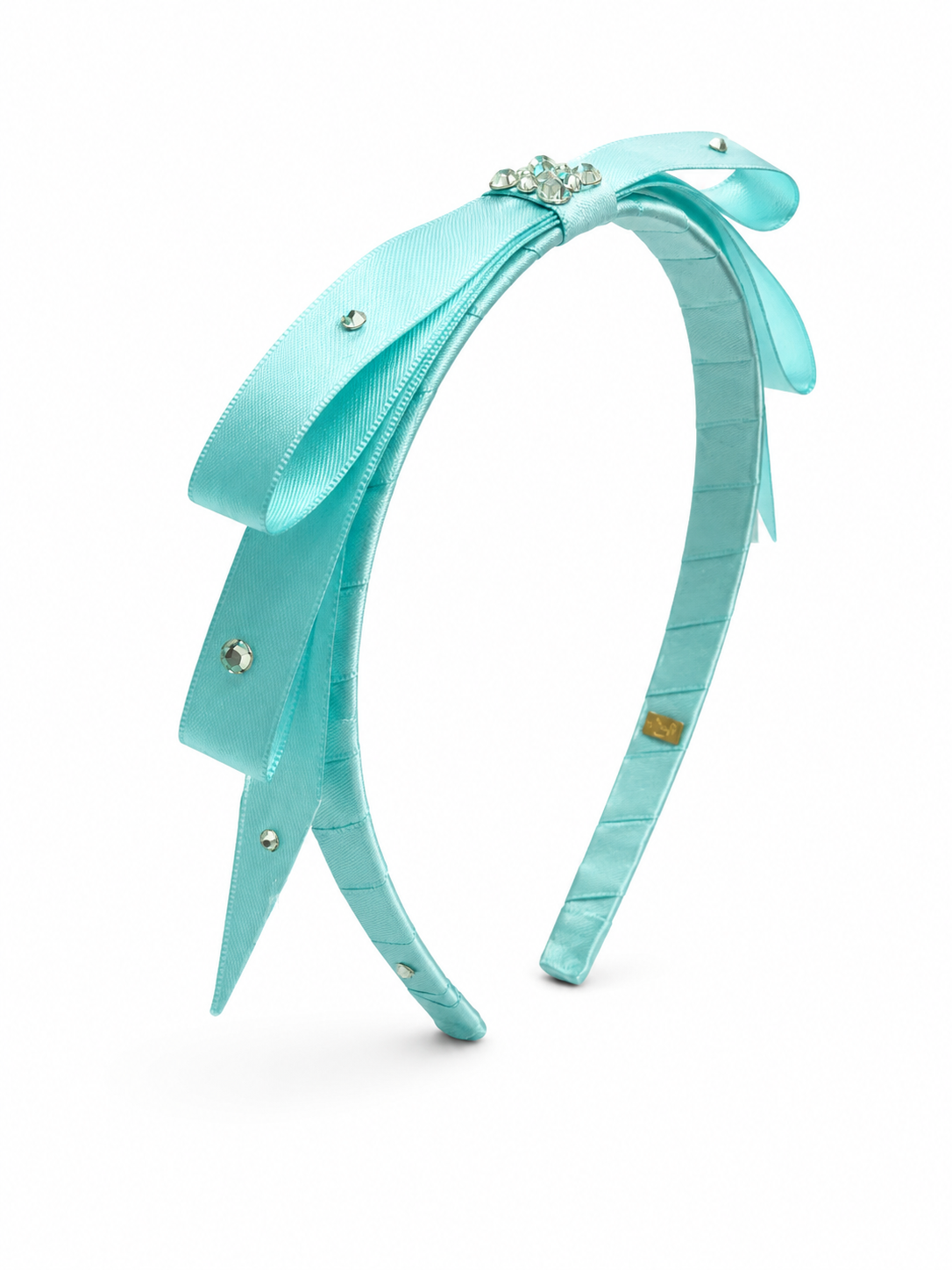 Thin Satin Headband - Aqua