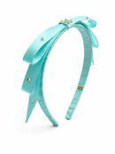 Thin Satin Headband - Aqua