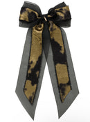 Primrose Princess Long Tail Bow Clip - Black/Gold