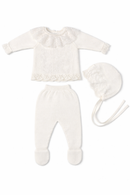 White Laced Newborn Set