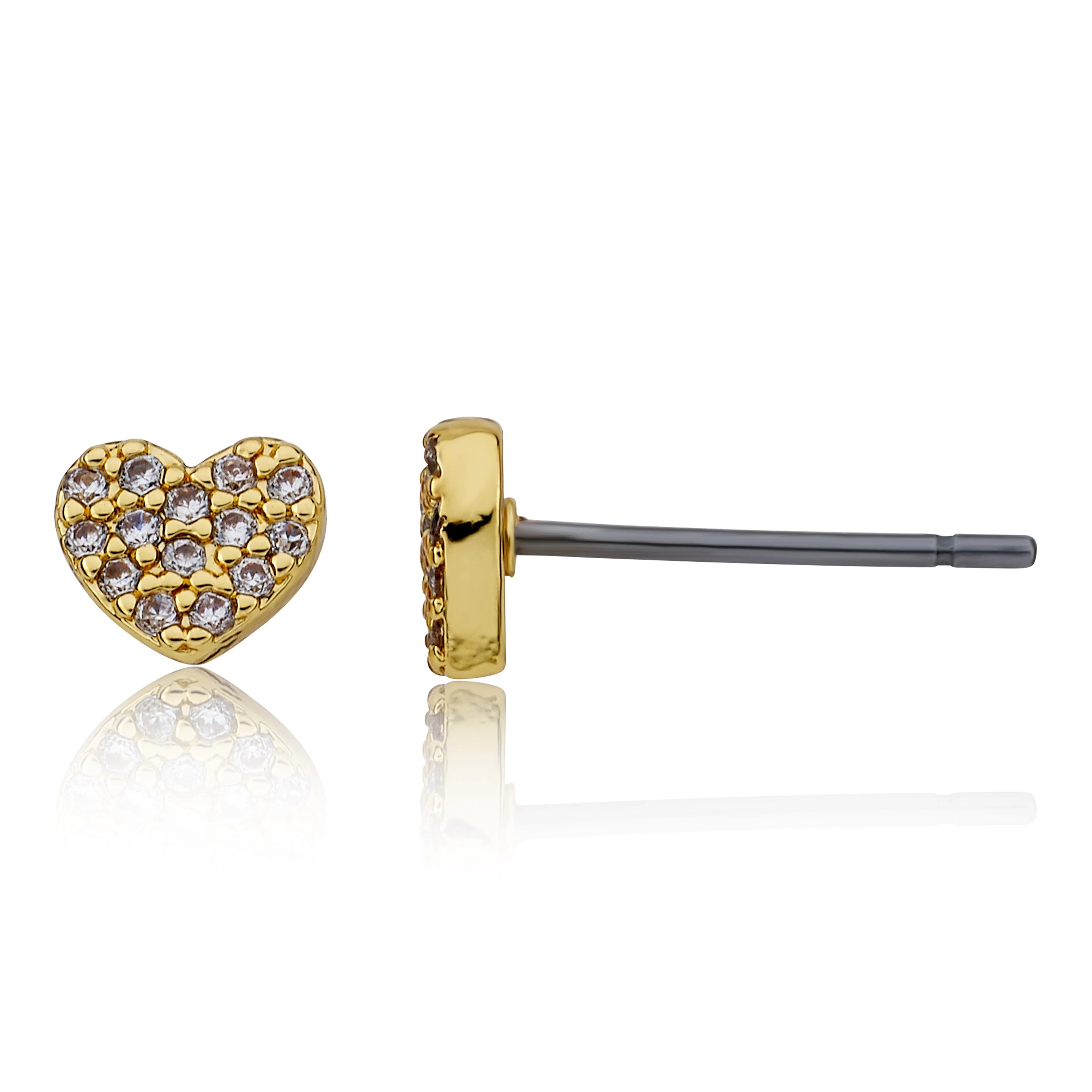 Filled Small Heart Stud Earring