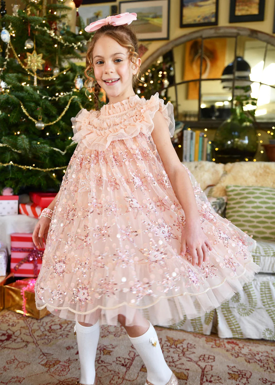 Dominique Blush Flower Dress