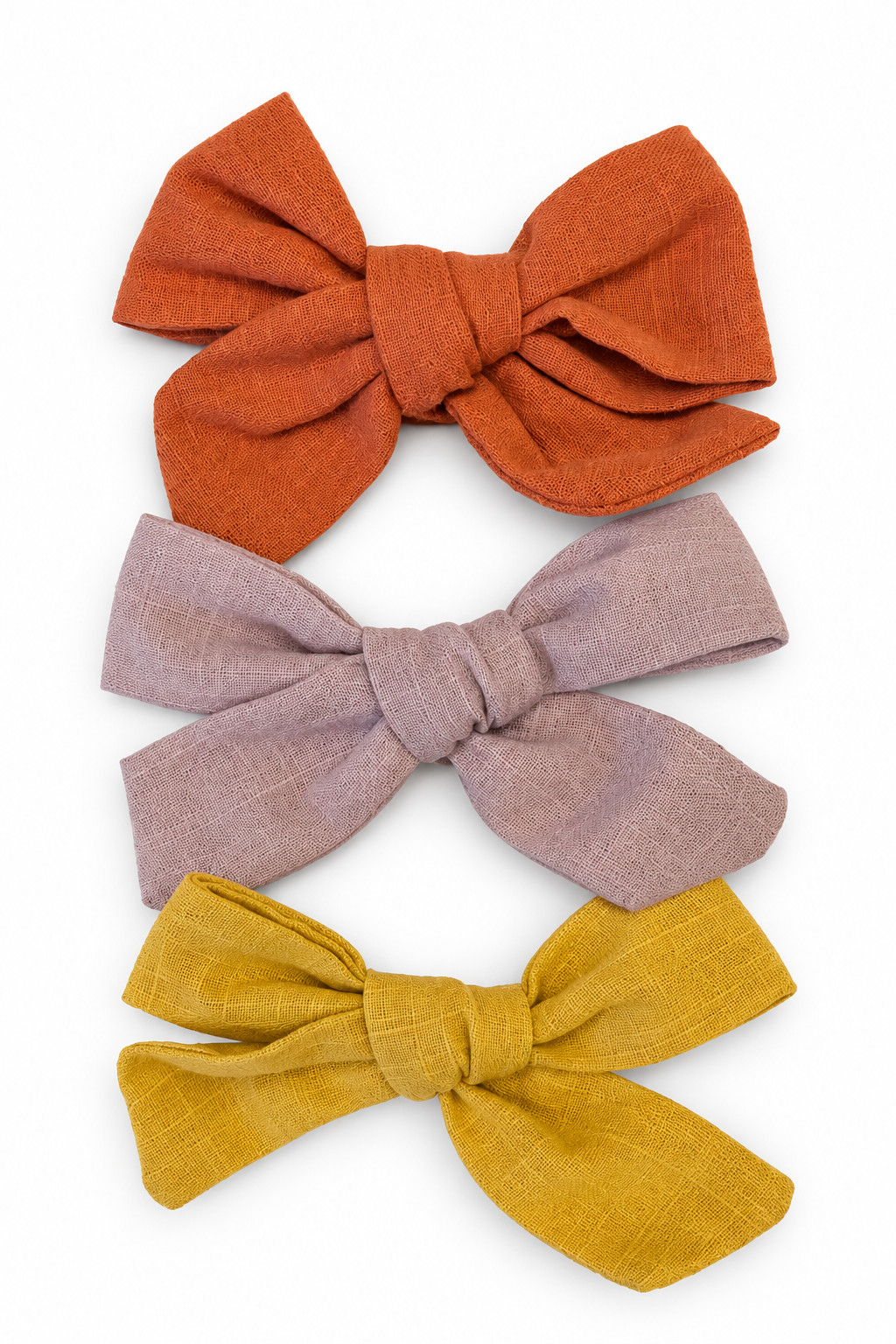 Big Textured Linen Bows 1 pc