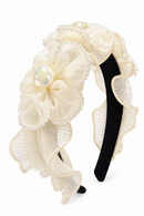 Big Flowers Ivory Headband