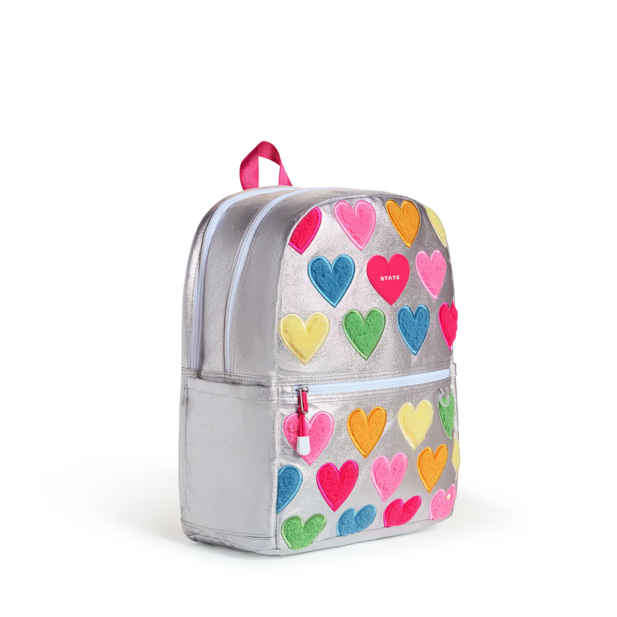 Kane Double Pocket Backpack Happy Fuzzy Hearts