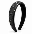 Black Quilted Rhinestone Headband