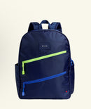 Navy Diagonal Zipper Double Pocket Backpack