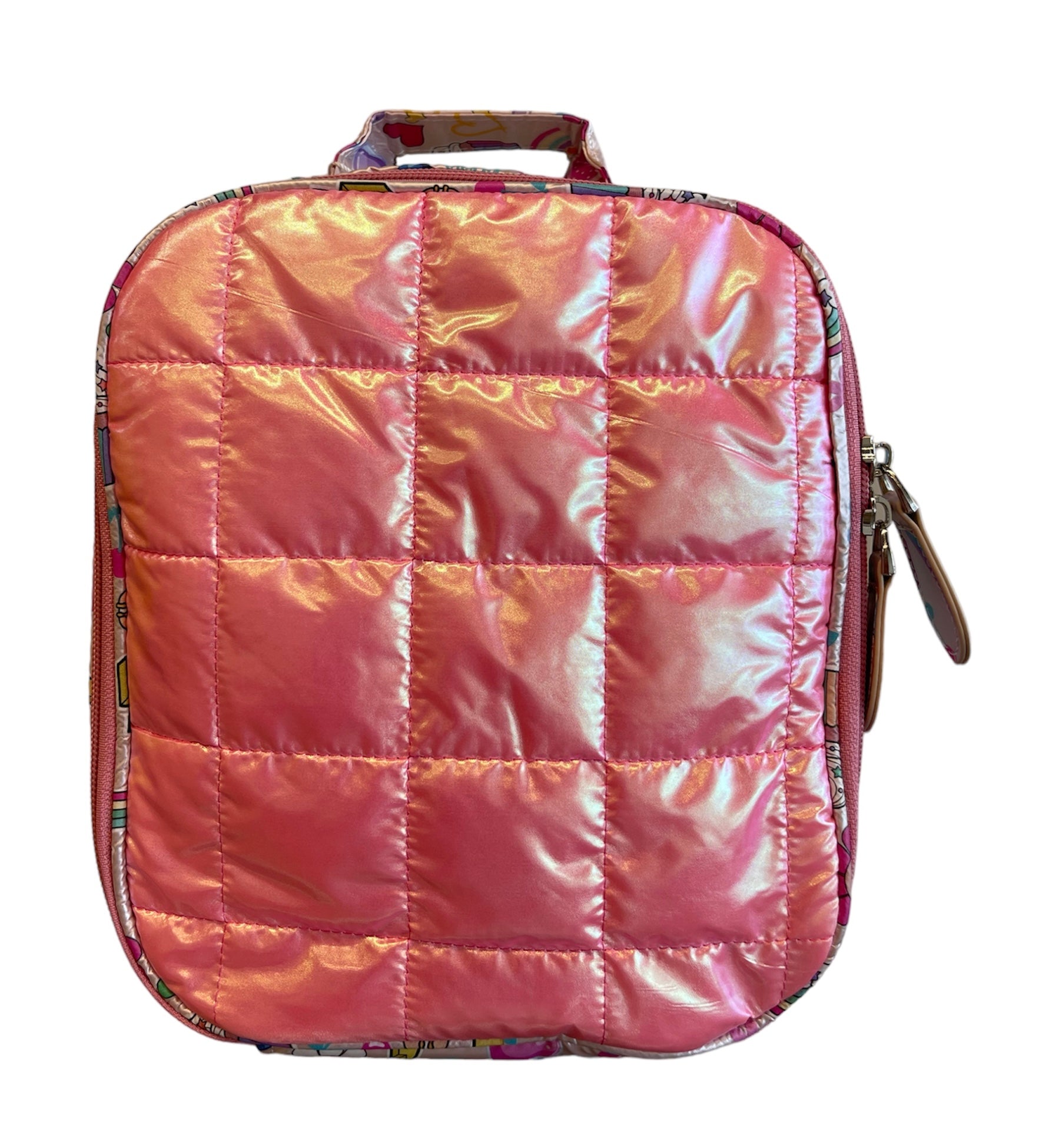 Puffy Print Pink Lunch Box