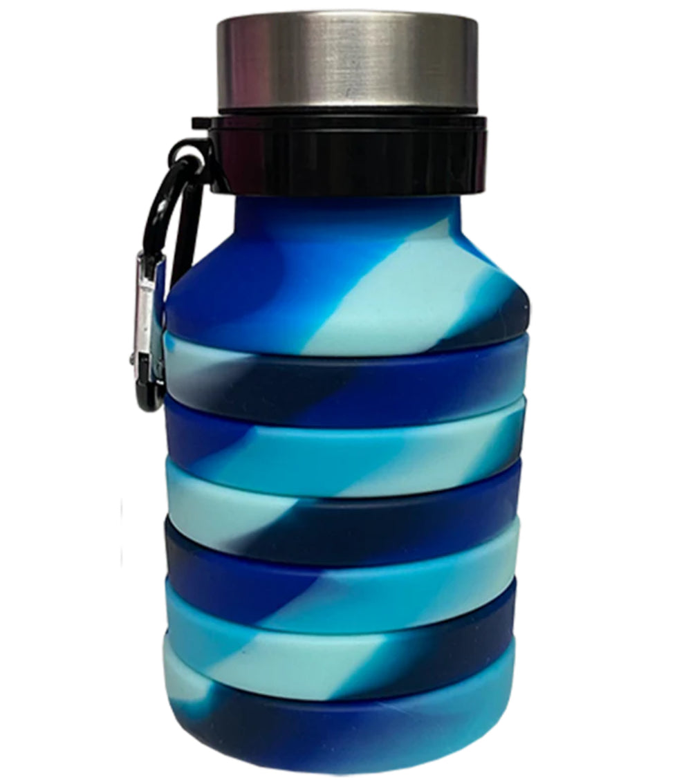 Ocean Waves Silicone Collapsible Water Bottle