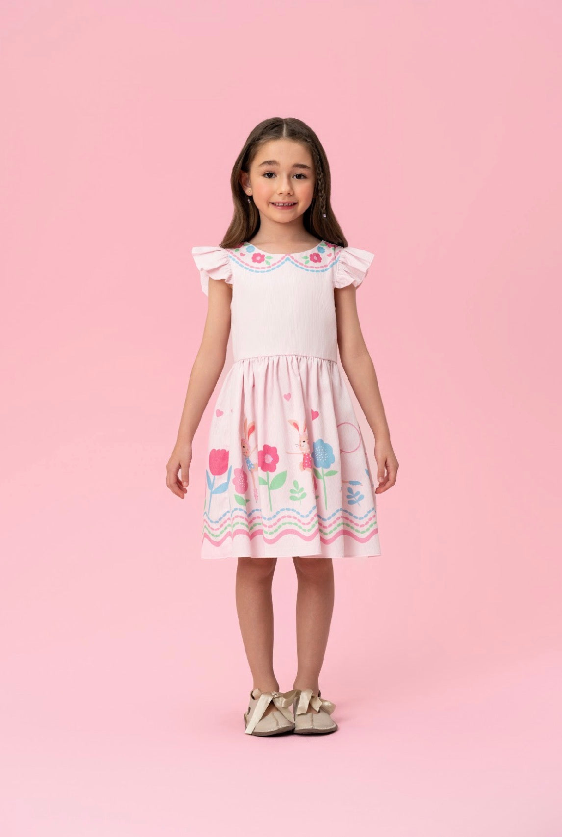 Light Pink & Flowers Dress