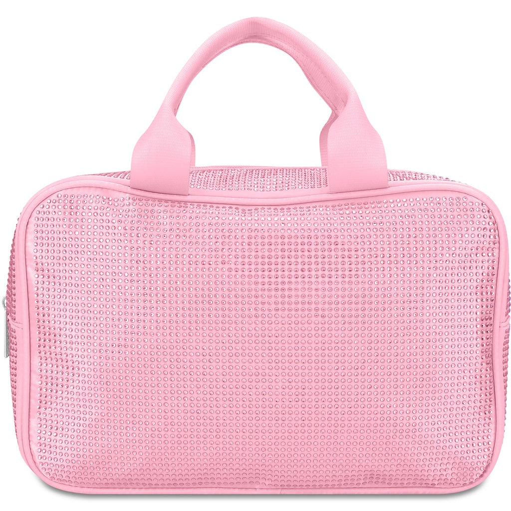 Pink Rhinestone Large Cosmetic