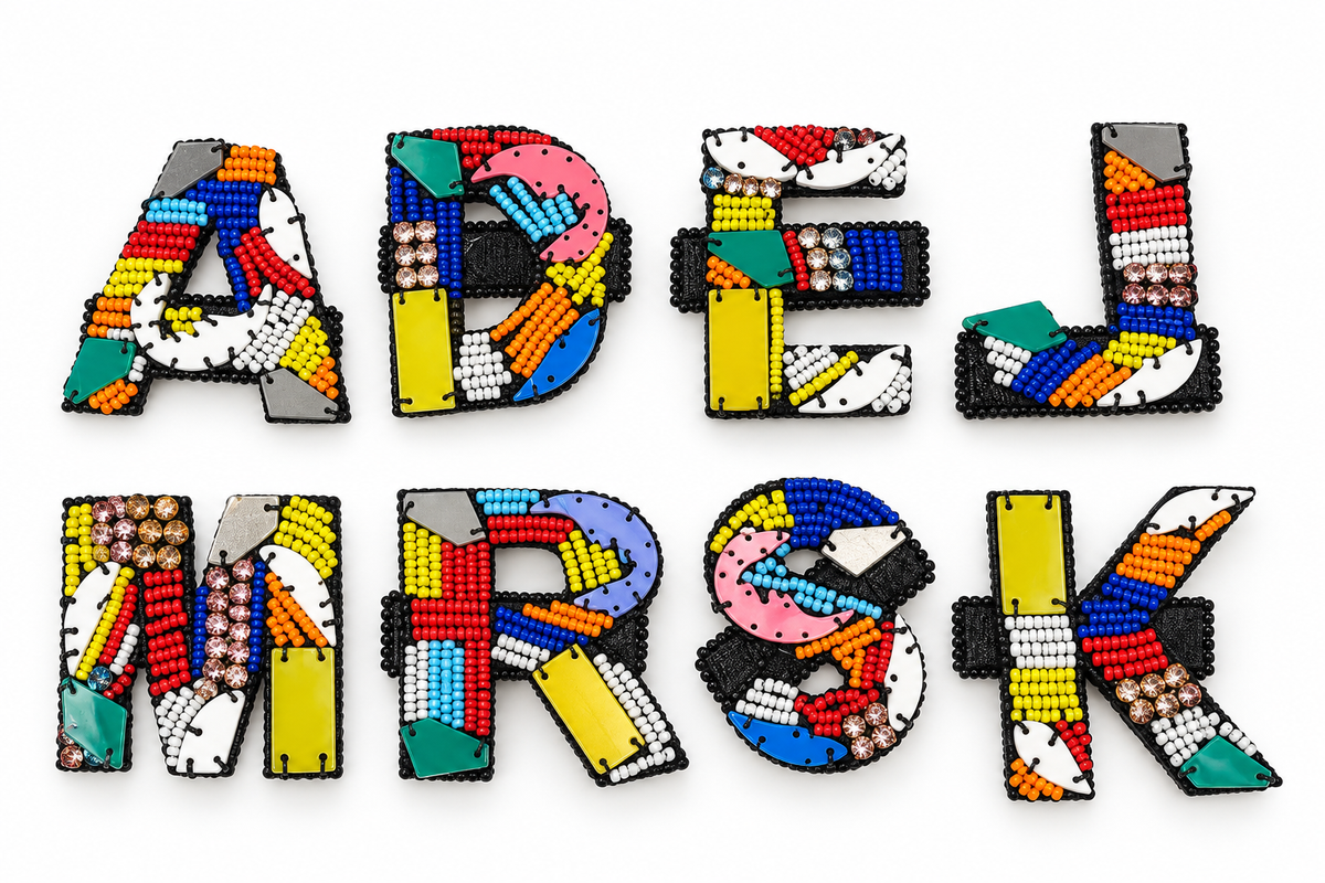 Rainbow Beaded Letters 1pc