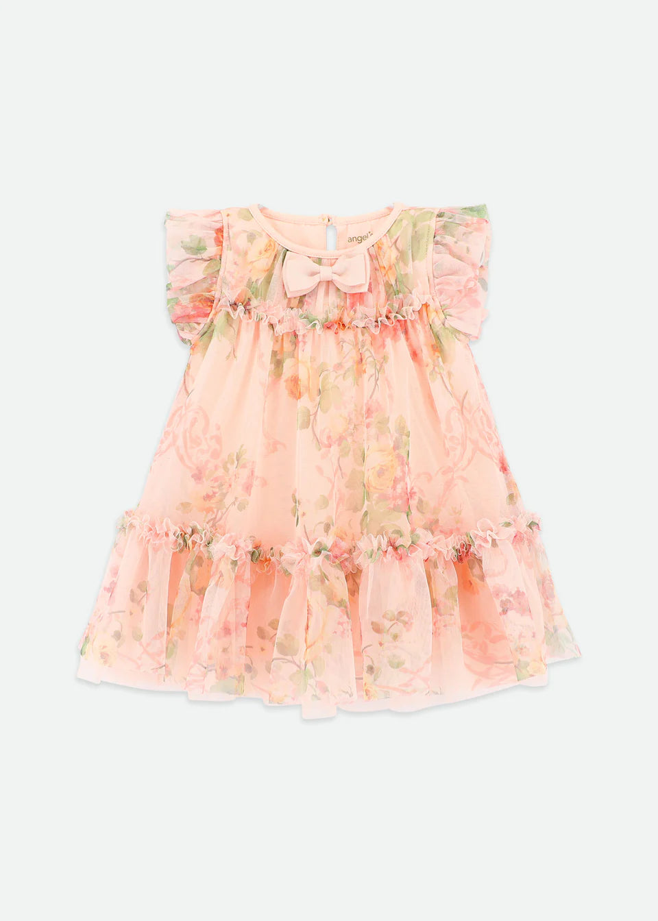 Rosebud Peach Baby Dress