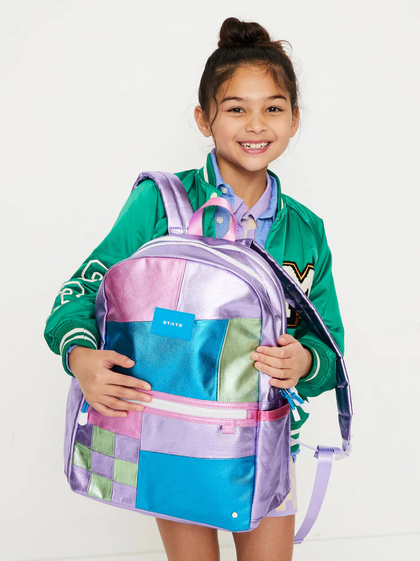 Patchwork Double Pocket Backpack
