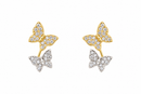 Gold & Silver Butterflies 14Kt. Earrings