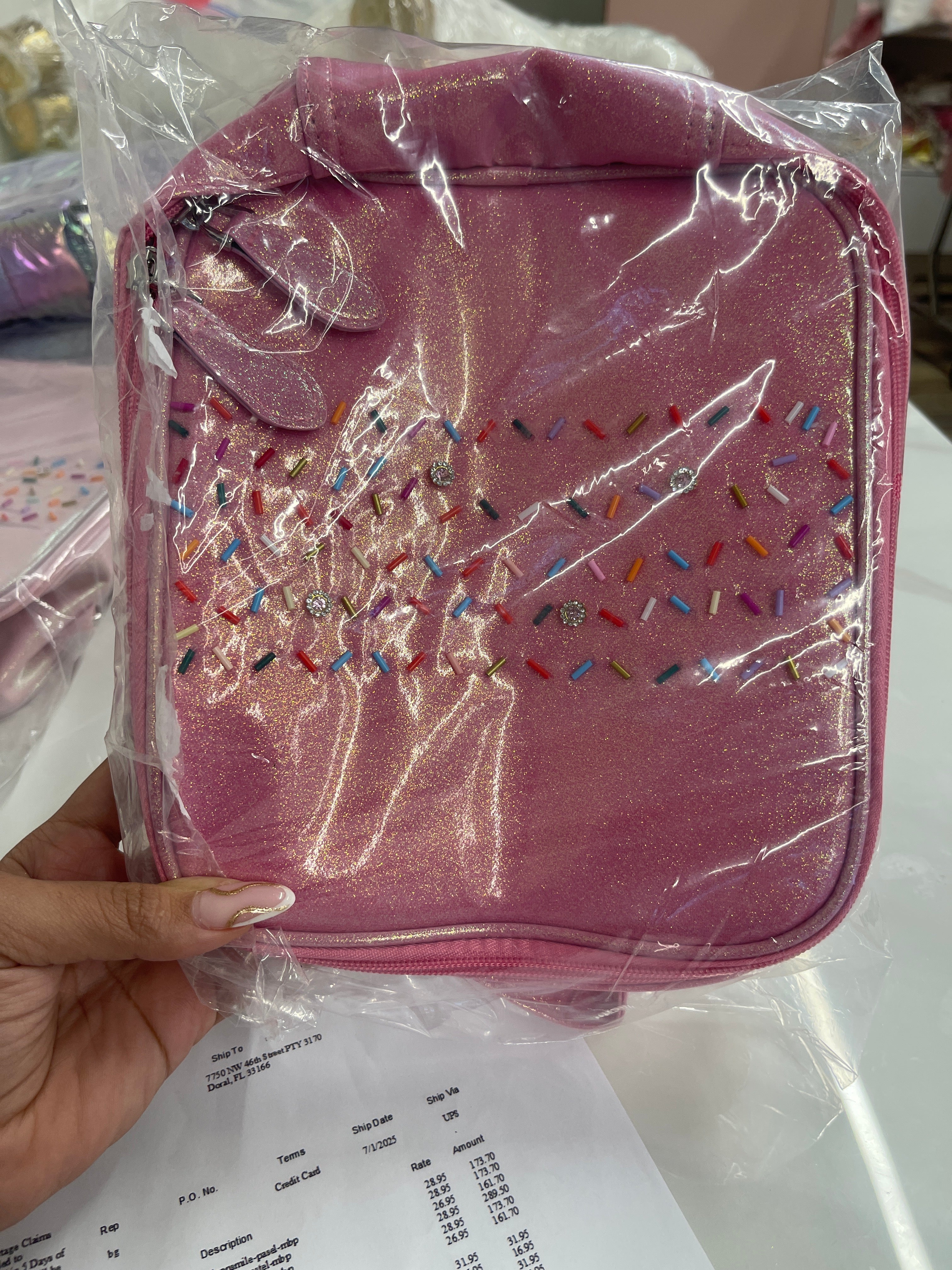 Hot Pink Sparkling Lunch Box