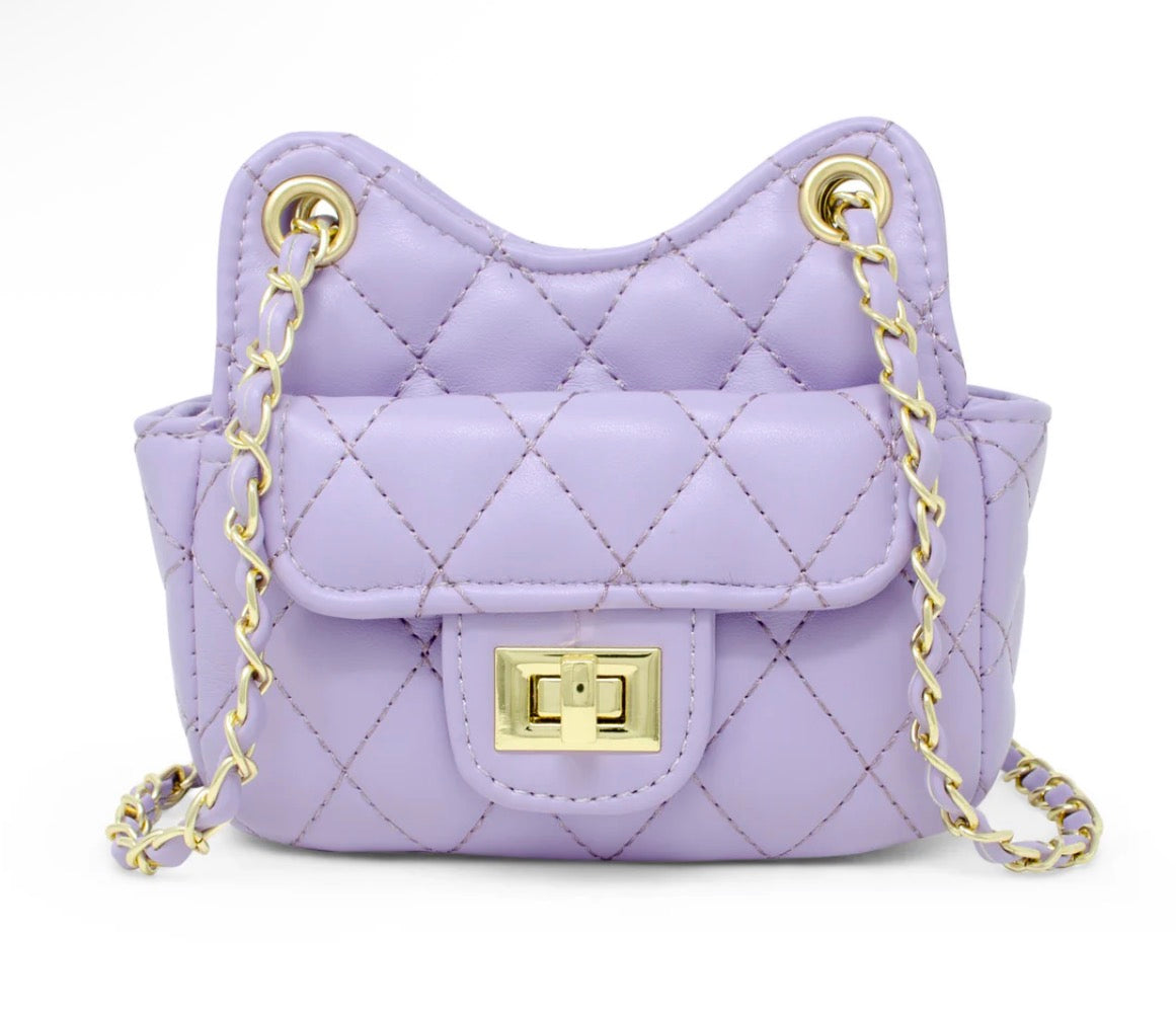 Girls Tiny Quilted Treasure Purse - Purple