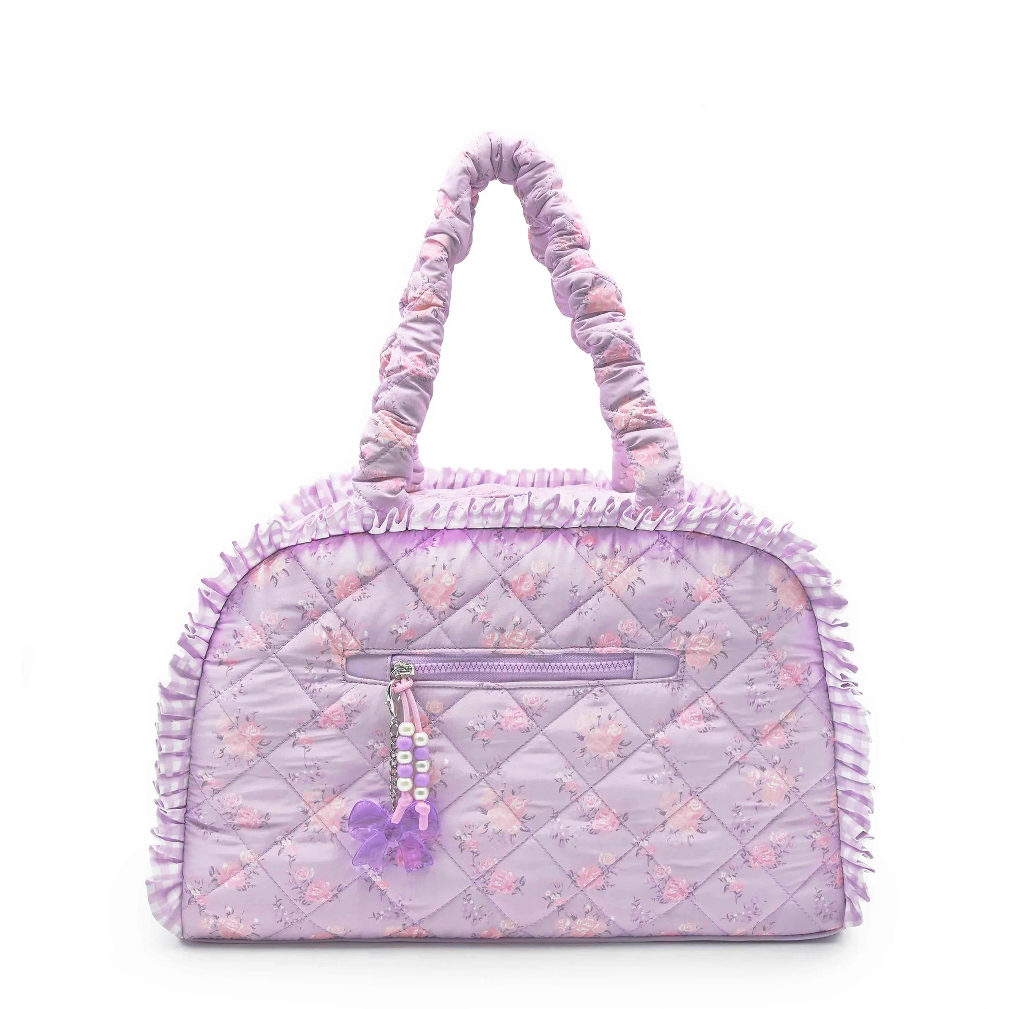 Floral Quilted Medium Duffle Bag