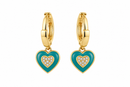 Aqua Hearts Earrings