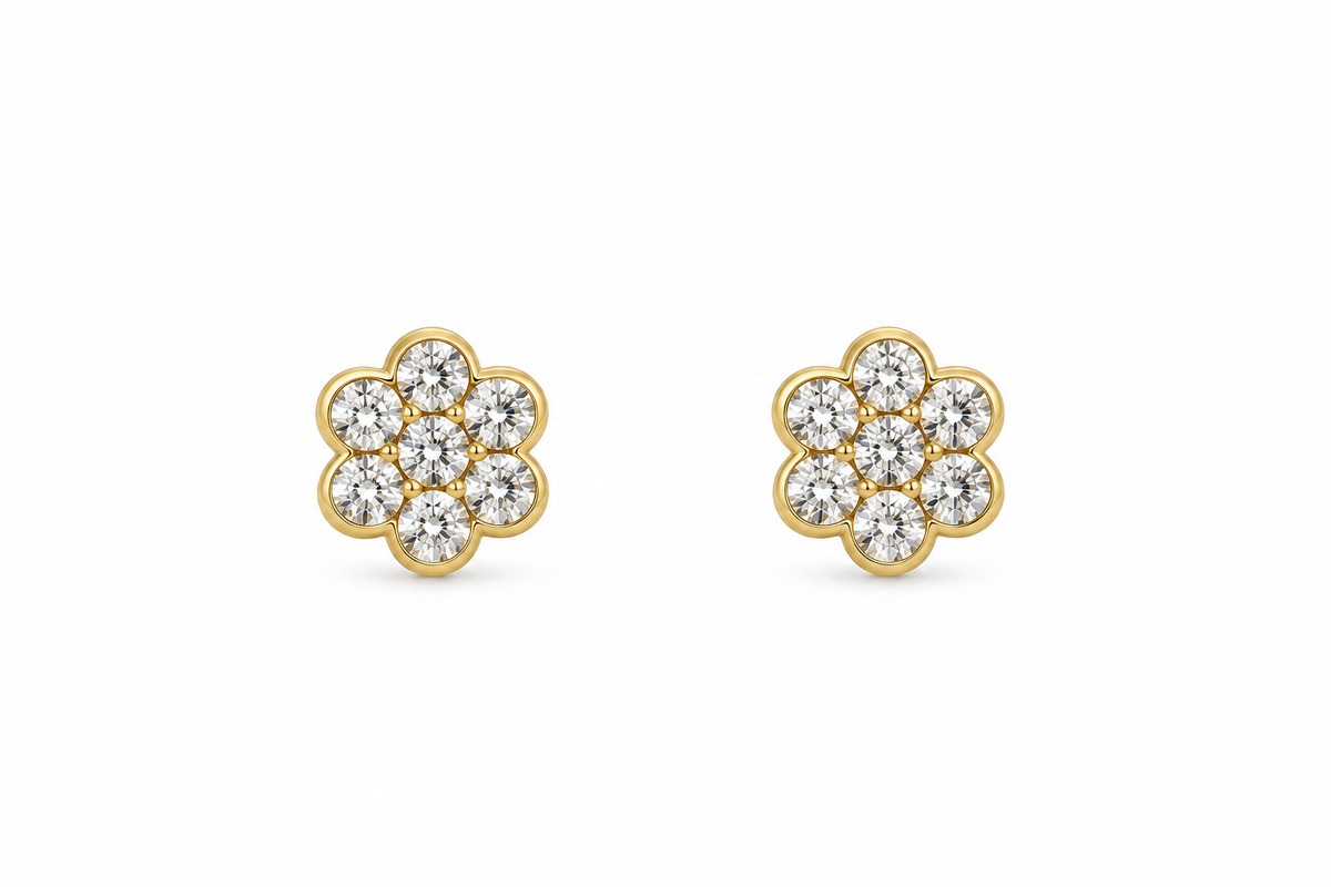 Silver Flower 14Kt. Earrings