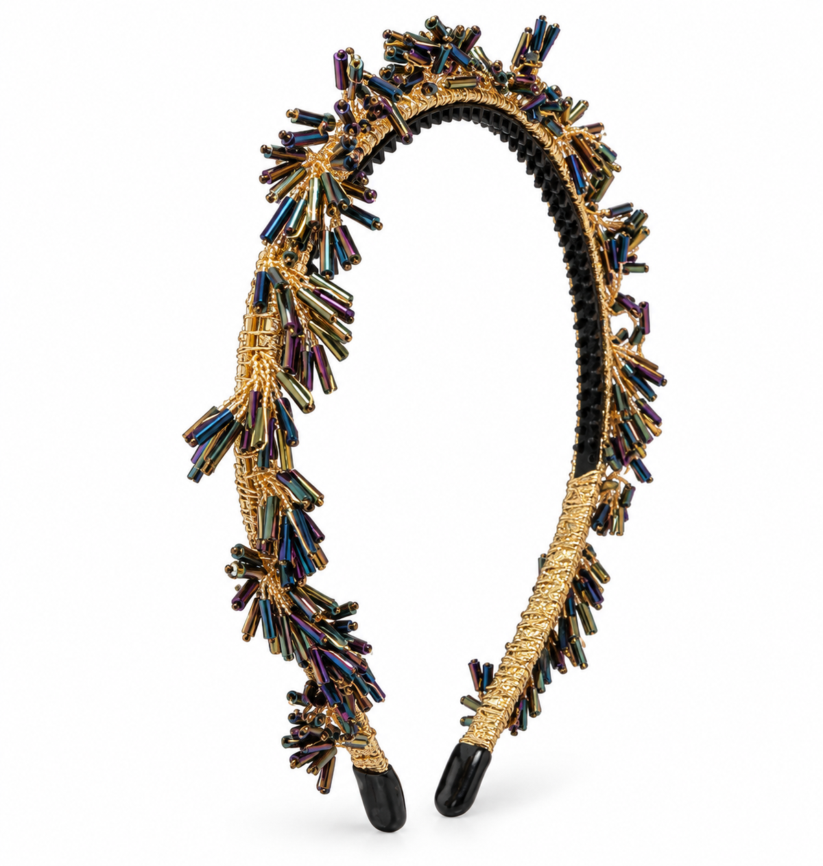 Beaded Gold Wrapped Headband