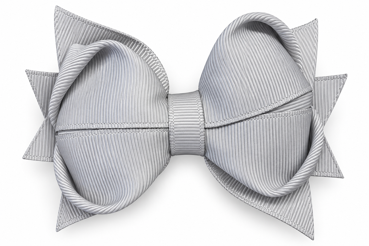 Grey Grosgrain Bow