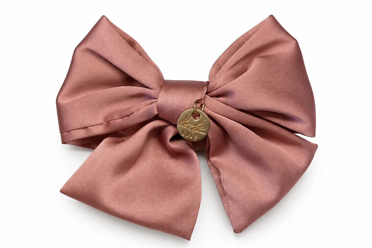 Rose Satin Charm Bow