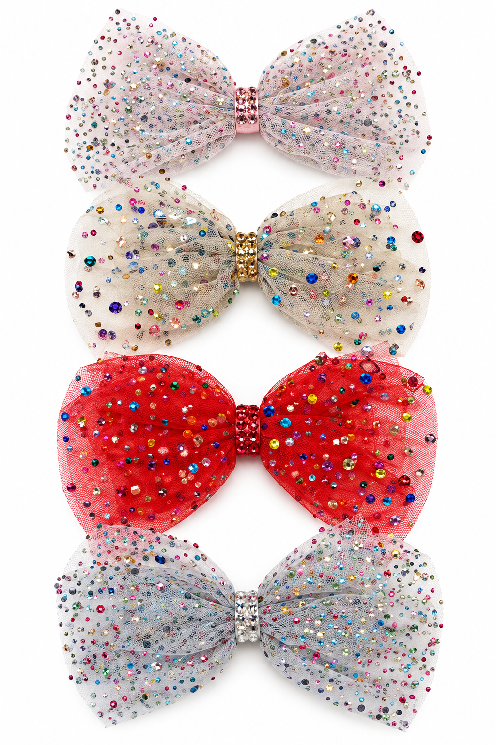 Confetti Rhinestone Bow 1pc