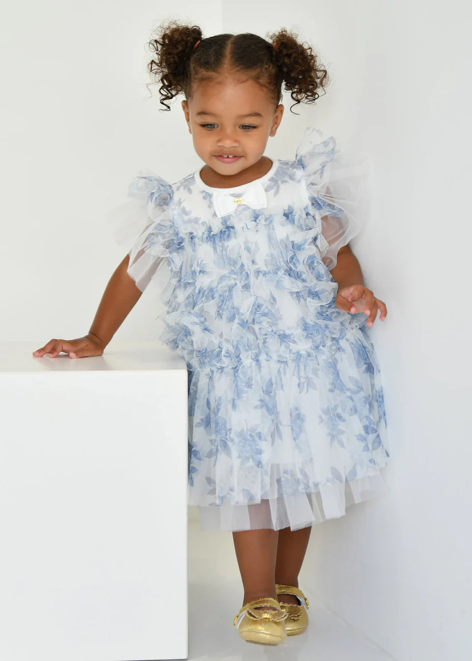 Etta Tulle Baby Dress Snowdrop Blue