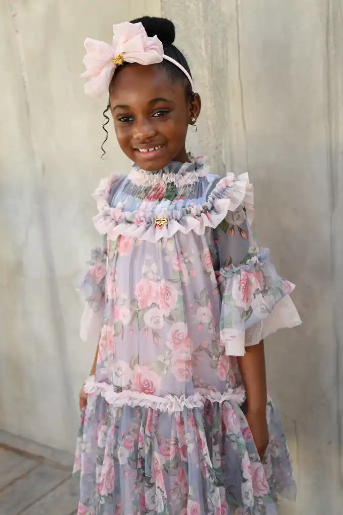 Katy Roses Print Tulle Dress