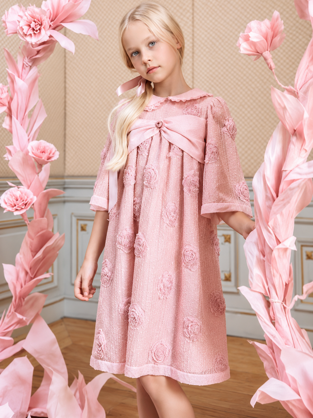 Pale Rose With Big Bow Dress