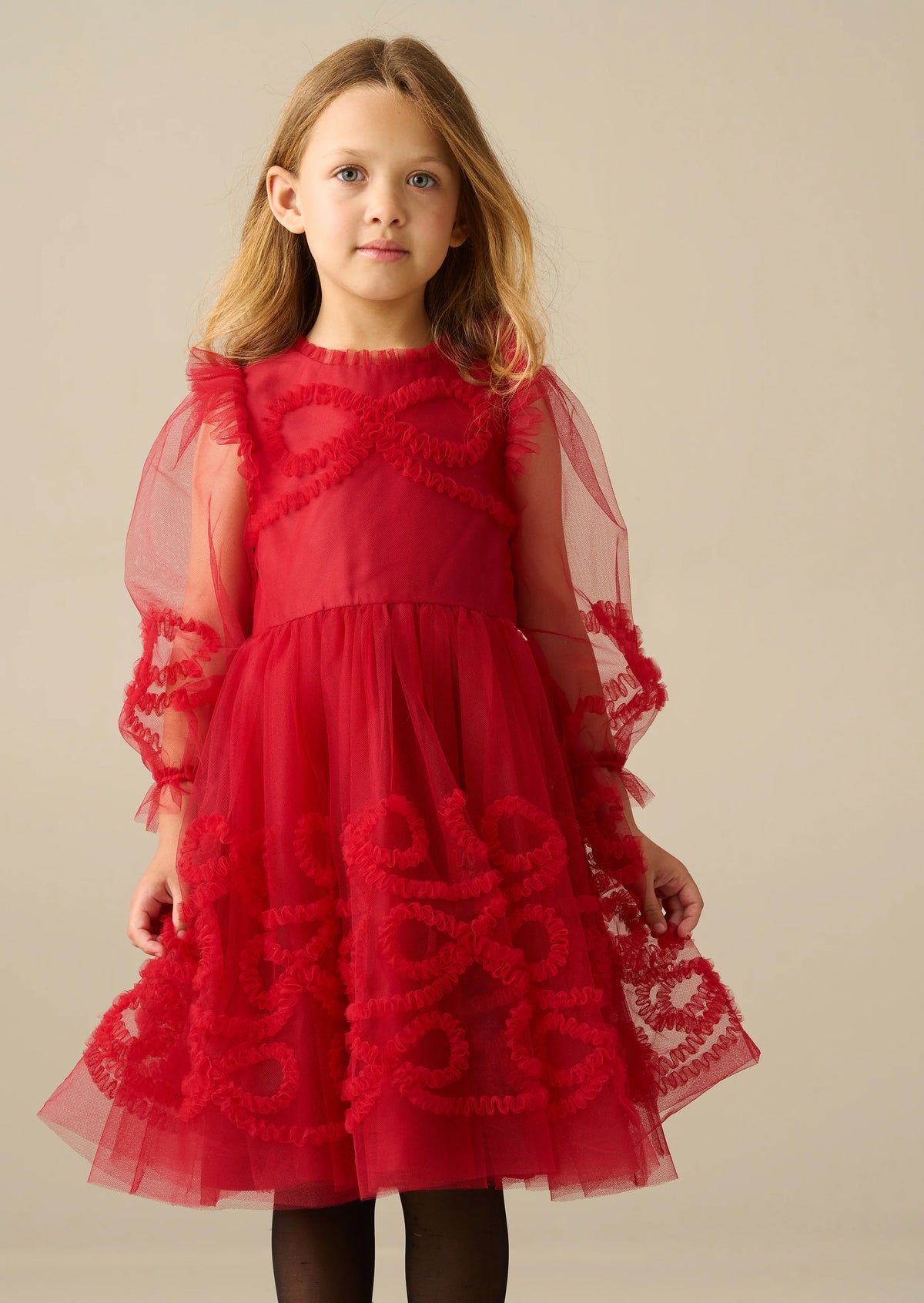 Juliette Red Frilled Bow Dress
