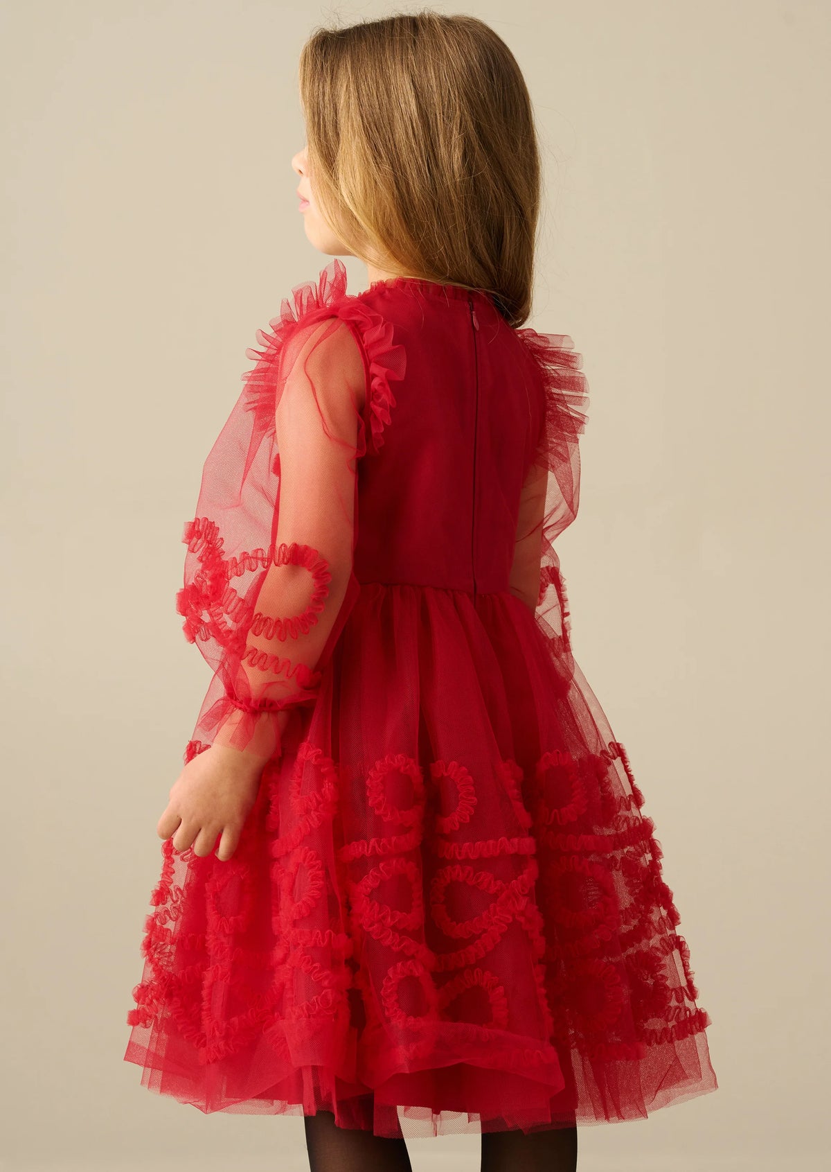 Juliette Red Frilled Bow Dress